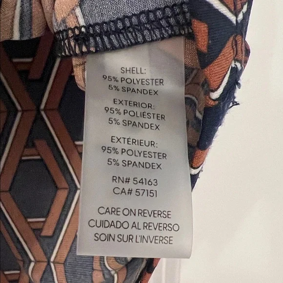 Navy Blue and Brown Sleeveless Blouse - Picture 2 of 3